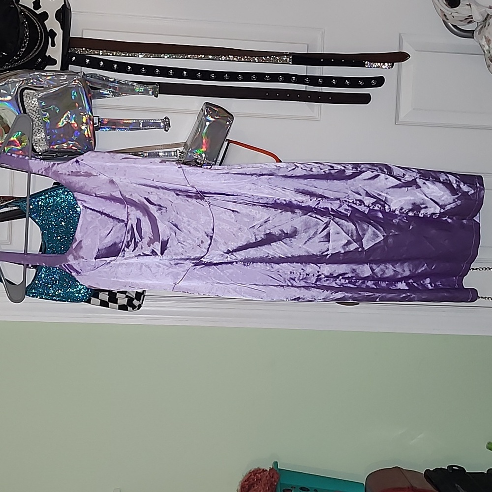 Purple satin dress